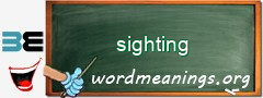 WordMeaning blackboard for sighting